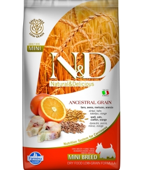 N&D LG Сухой корм для собак мелких пород с треской и апельсином 4029