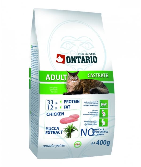 Для кастрированных кошек (ONTARIO Adult Castrate 0,4kg) 213 – 0054