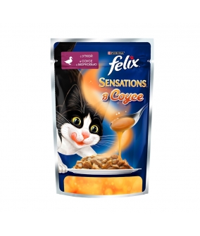 Sensations кусочки в соусе для кошек Утка с морковью 12260979/12318967