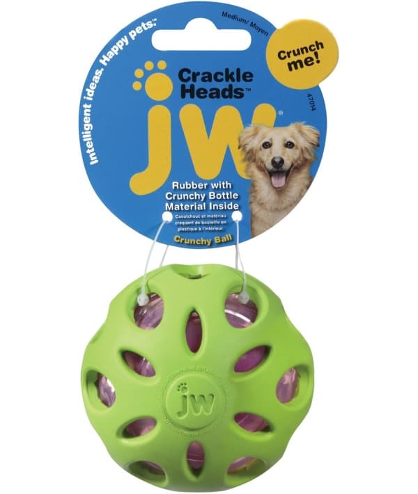 Игрушка для собак мячик "Шуршик", 8 см (JW Pet CRACKLE BALL MEDIUM) 47014