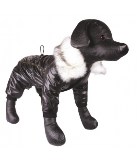 Комбинезон черный гламурный с флисовой подкладкой для собак, 30см (5615142)