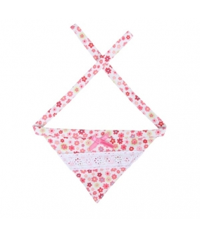 Шейный платочек с цветочным узором и кружевом, розовый, размер S (PATCHES/PINK/S) NAOA – SC7046 – PK – S