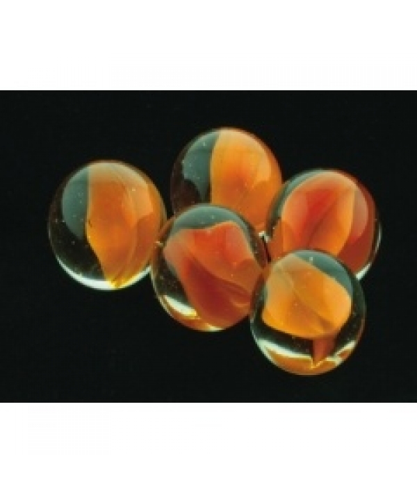 Грунт аквариумный, прозрачный со вставками оранжевого цвета, 16мм, 200г, стекло (5623002)