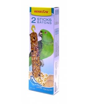 Лакомые палочки с попкорном для больших попугаев (Seedsticks xxl parrot Popcorn/Rrice x 2 pcs) 16261