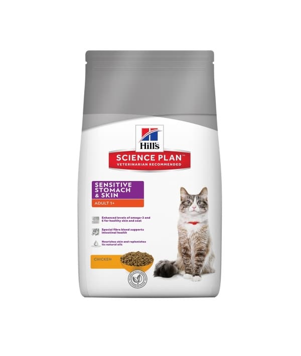 Для взрослых кошек с чувствительным желудком и кожей (Adult Sensitive Stomach & Skin) 11077R