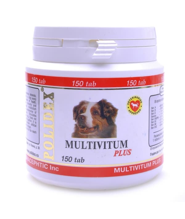 Поливитаминно – минеральный комплекс для собак 150таб (Multivitum plus) 5981/12943