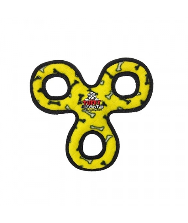 Супер – прочная игрушка для собак Треугольник из колец малый, желтый, прочность 8/10 (Jr 3WayTug Yellow Bone) T – JR – 3WT – YB