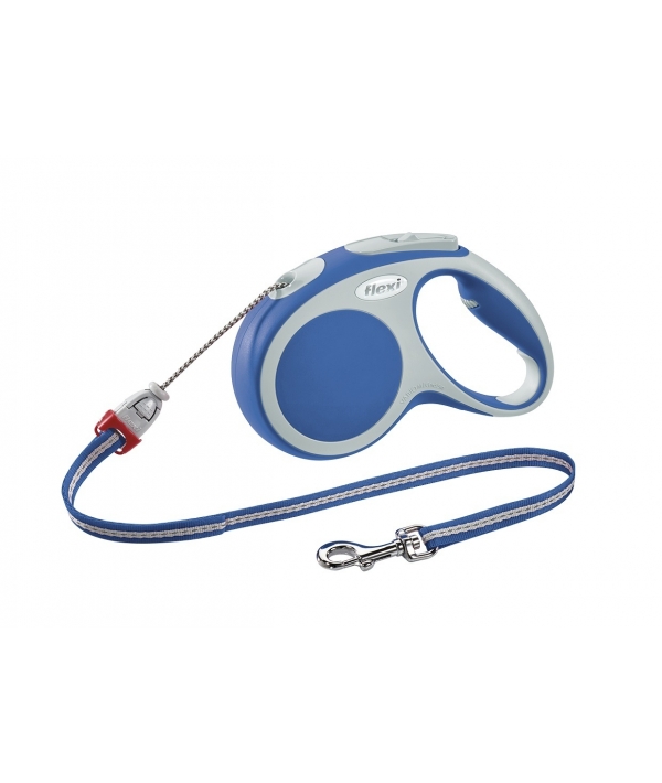 Рулетка – трос для собак до 20кг, 8м, голубая (Vario M cord 8m blue)