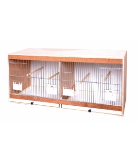 Деревянная клетка для птиц с дверцами для кормления 80 * 30 * 40 см (Wooden rearing cage front with feeder – doors 80 cm) 14733