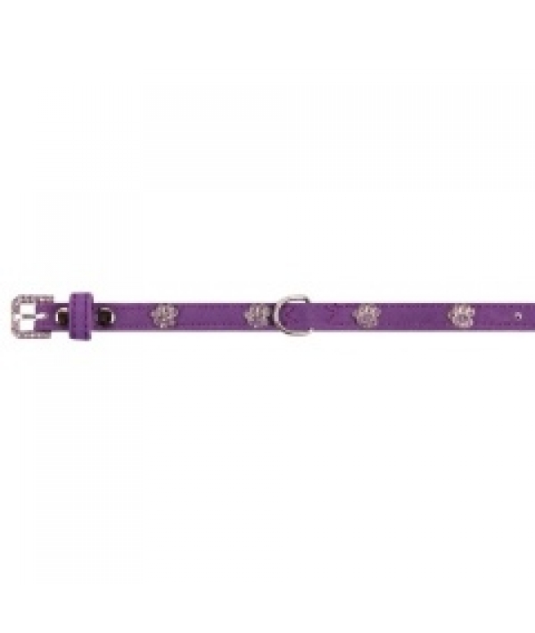 Ошейник фиолетовый, бархатный со стразами для собак, S, 1*23 – 28см (5624124)