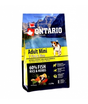 Для собак малых пород с 7 видами рыбы и рисом (Ontario Adult Mini 7 Fish & Rice 6,5kg) 214 – 10577