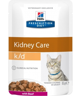 Паучи K/D для кошек при лечении почек с говядиной(k/d Feline with Beef) 2741M